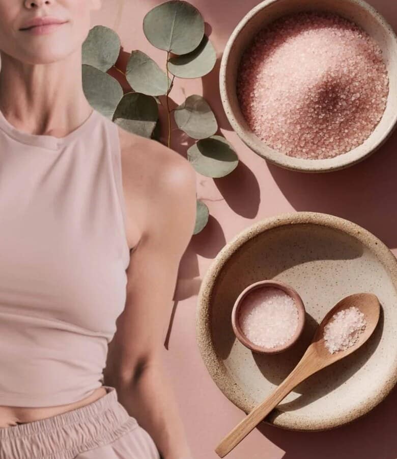 Eucalyptus and bath salts on the spa side of Pilates on Plains